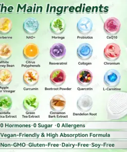 LBMLBM™ MoringaBerberine NAD 10-in-1 Nano Microneedle Patch Daily, Visible Results in 7 Days For Weight, Skin, Diabetes Joint Health