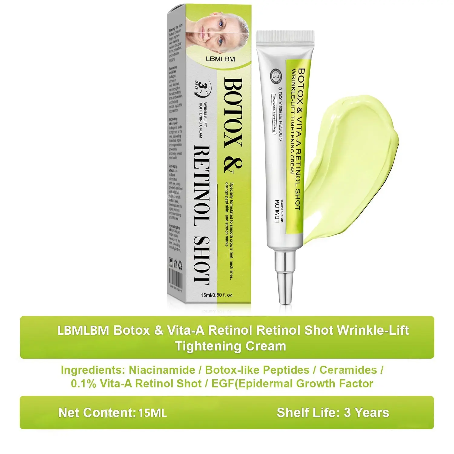 LBMLBM® Advanced Peptide Botox-Style Vita-A Retinol Lifting Renewal Cream Today Only 70 OFF